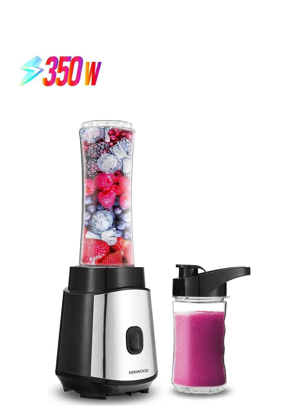 Personal Blender Smoothie Blender/Smoothie Maker with two Tritan Smoothie2Go Bottle and Lid, Ice Crush Function 2 L 350 W BLM05.A0BK Black