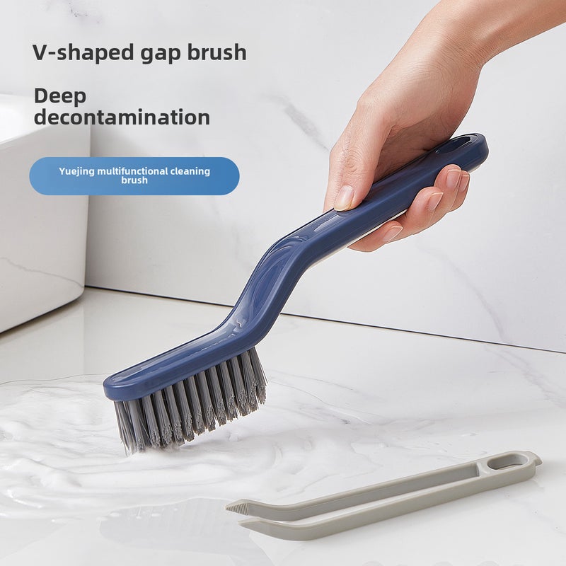 Floor seam brush bathroom floor brush bathroom gap floor washing Wall wash basin window tile bristle cleaning brush(Blue) - Image 2