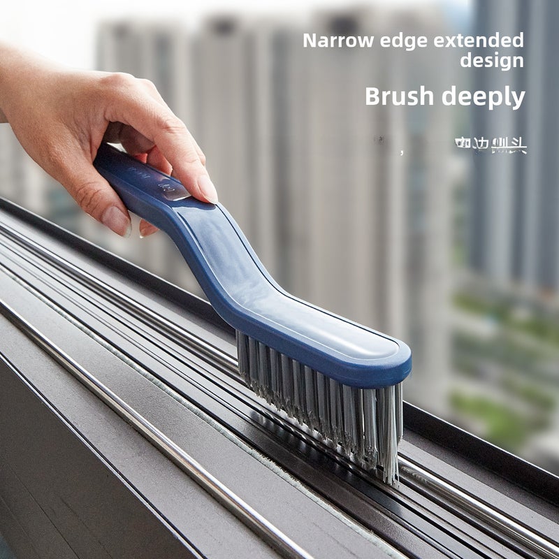 Floor seam brush bathroom floor brush bathroom gap floor washing Wall wash basin window tile bristle cleaning brush(Blue) - Image 4