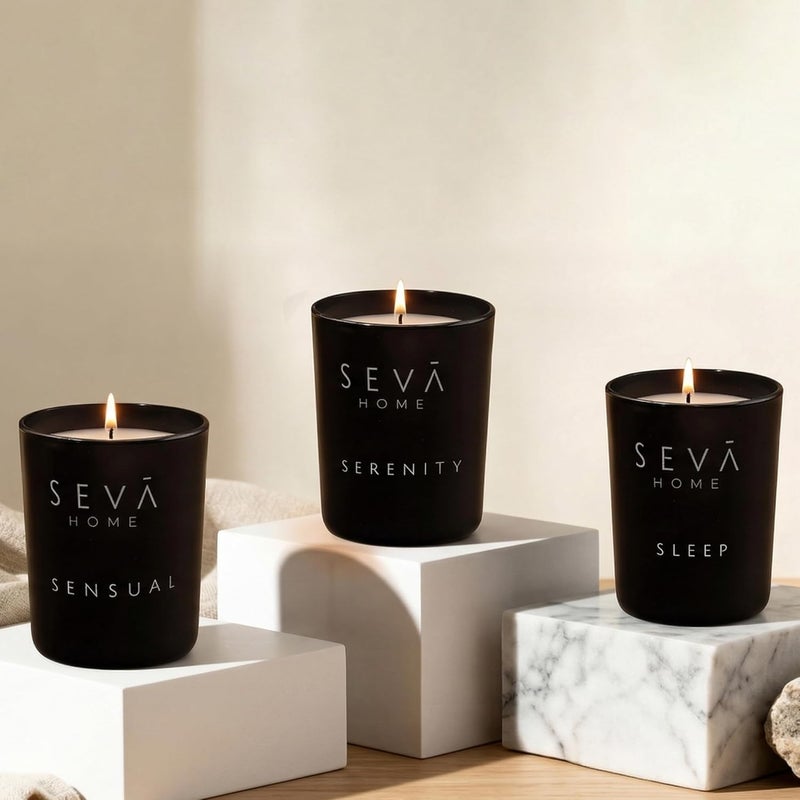 SEVA HOME الأجواء - مجموعة من 3 شموع معطرة لتزيين المنزل - Image 2