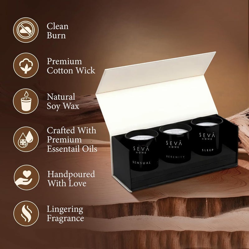 SEVA HOME الأجواء - مجموعة من 3 شموع معطرة لتزيين المنزل - Image 5