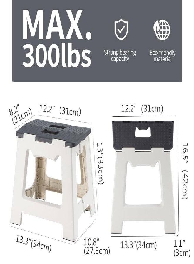 Brikipth urable One-Step Folding Stool, Portable Household Step Ladder for Various Room Types Heavy Duty Folding Stool, Small Home Chair for Enhanced Security and Strong Carry (Grey) - Image 3
