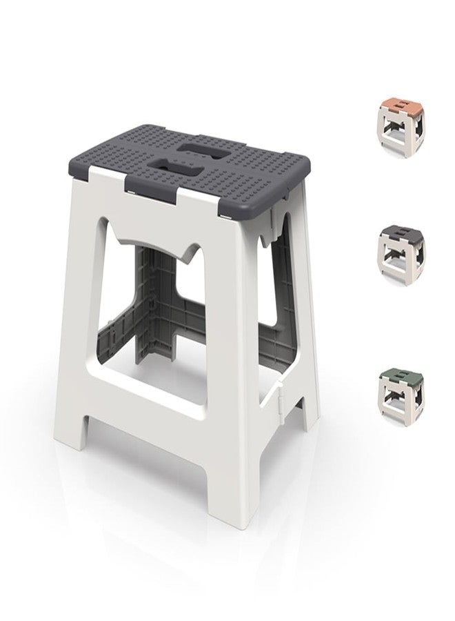 Brikipth urable One-Step Folding Stool, Portable Household Step Ladder for Various Room Types Heavy Duty Folding Stool, Small Home Chair for Enhanced Security and Strong Carry (Grey) - Image 1