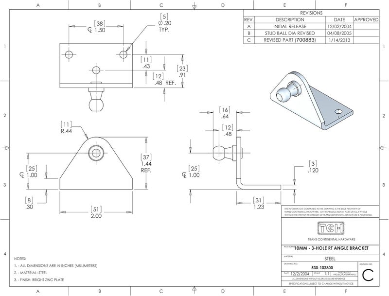TCH Hardware - 4 Pack Steel 10mm Ball Stud Right Angle Mounting Bracket | Gas Spring Shock Strut Prop | Heavy Duty Hardware | Silver - Image 4