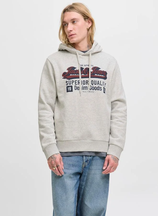 JACK & JONES Jack And Jones JJELOGO Logo Graphic Hoodie