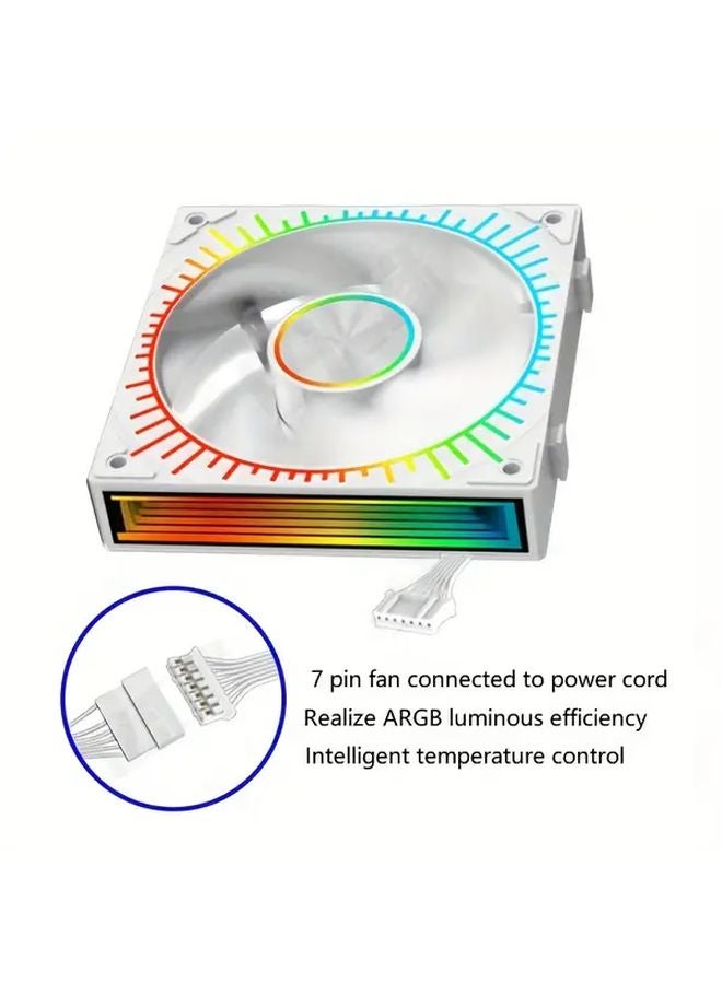 Star Can ARGB Splicing Three White Reverse Fans Dynamic Liquid Cooling PC Case - Image 4