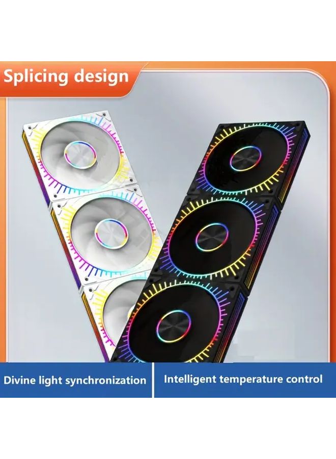 Star Can ARGB Splicing Three White Reverse Fans Dynamic Liquid Cooling PC Case - Image 2