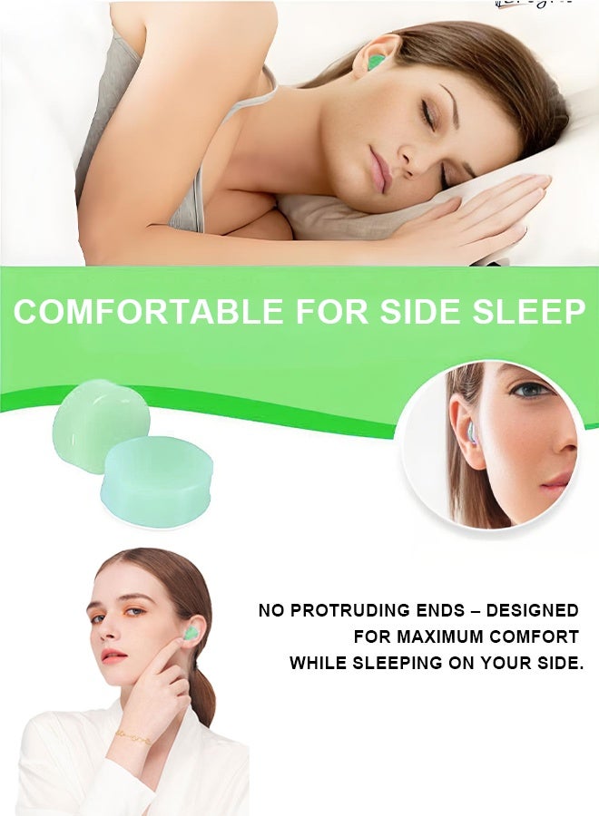 Wish Plus Earplugs for Sleeping Swimming – Reusable Moldable Soft Gel Strong Noise Cancelling Ear Plugs, Zero Pressure Fit (GREEN) - Image 5