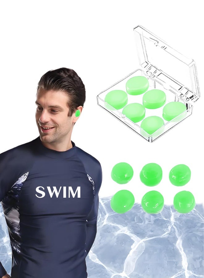 Wish Plus Earplugs for Sleeping Swimming – Reusable Moldable Soft Gel Strong Noise Cancelling Ear Plugs, Zero Pressure Fit (GREEN) - Image 2