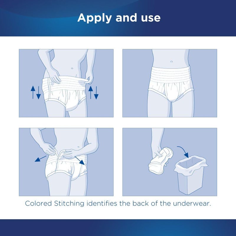 Attends Overnight Underwear for Adult Incontinence Care with ConfidenceCuff Protection Overnight Absorbency Unisex Large 14 count x4 - Image 5