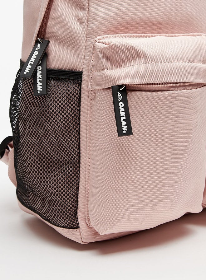 Oaklan by Shoexpress Logo Print Backpack with Adjustable Straps - 35x30x15 cm - Image 3