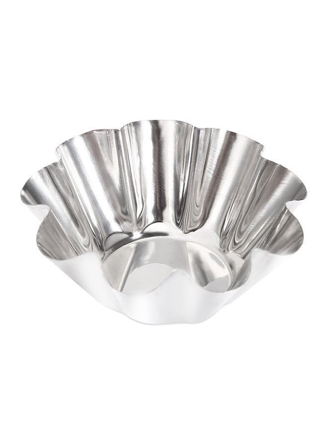 NIBEMINENT 6-Piece Stainless Steel Egg Tart Cupcake Mould Set Silver 7x7x3.70centimeter - Image 1