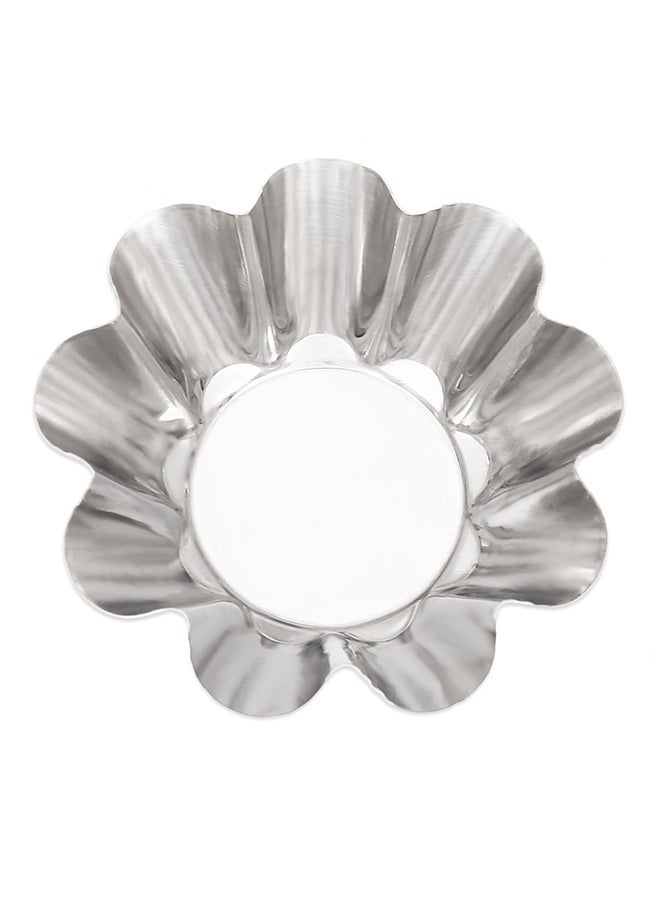 NIBEMINENT 6-Piece Stainless Steel Egg Tart Cupcake Mould Set Silver 7x7x3.70centimeter - Image 2