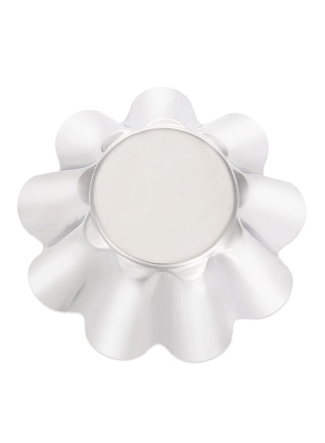 NIBEMINENT 6-Piece Stainless Steel Egg Tart Cupcake Mould Set Silver 7x7x3.70centimeter - Image 3