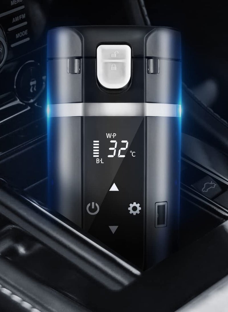 SYOSI 24V/12V Travel Electric Kettle for Car/Truck, 480ml Car Heating Mug with Anti-Spill Lid, Leakproof, 304 Stainless Steel Liner Portable Coffee Tea Cup Up to 100℃ Variable Temp Control Thermos - Image 2