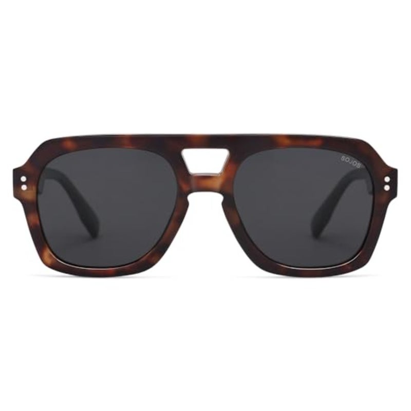 SOJOS Retro Thick Polarized Aviator Sunglasses for Women Men, Large Trendy Bold Square Pilot Shades SJ2385 - Image 2