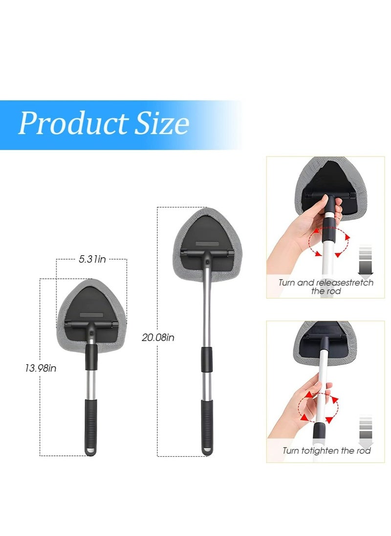 Oasisgalore Windshield Cleaning Brush Tool, Car Window Cleaner Glass Wiper with Long Handle and 4 Reusable Pads  - Image 2