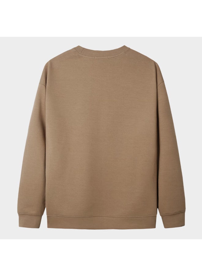 Tries Men's Autumn Winter 25 New Embroidered National Trend Multi-color Stretch Comfortable Crewneck Sweatshirt Base Layer Red For Chinese New Year