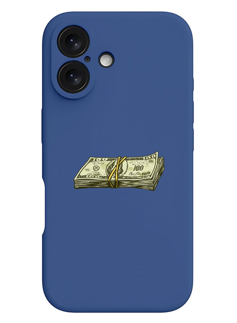 Protective Slim Fit Case Liquid Silicone Cover with Full Body Protection Anti-Scratch Shockproof Case For iPhone 16 Blue - Vintage Cash