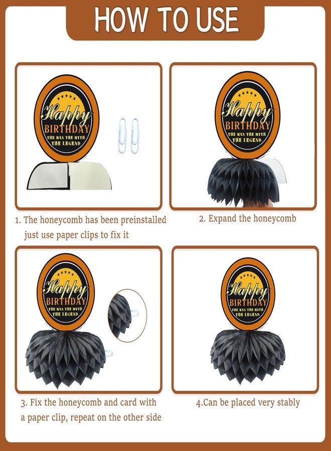 Refavor Aged to Perfection Birthday Decorations - 8PCS Beer Party Decorations Whiskey Honeycomb Centerpiece Table Decoration 40th 50th 60th Birthday Decorations for Men Vintage Birthday Party Decor - Image 4