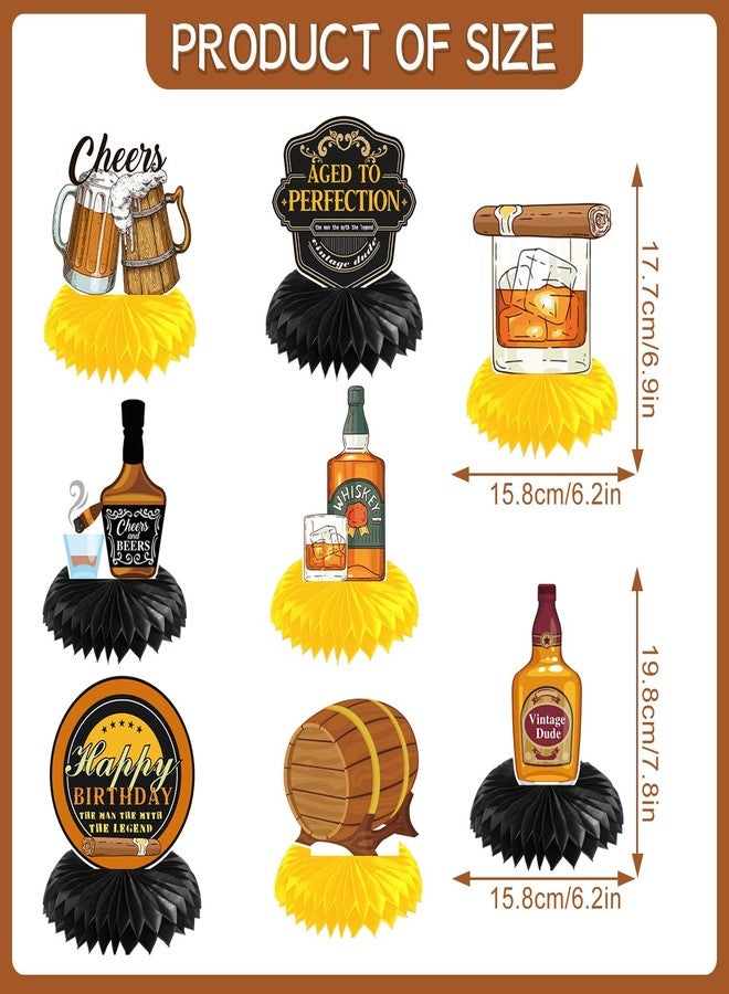 Refavor Aged to Perfection Birthday Decorations - 8PCS Beer Party Decorations Whiskey Honeycomb Centerpiece Table Decoration 40th 50th 60th Birthday Decorations for Men Vintage Birthday Party Decor - Image 3