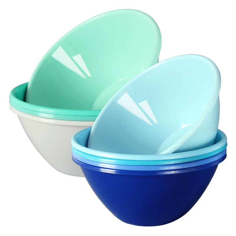 Youngever 32 ounce Plastic Bowls Large Cereal Bowls Large Soup Bowls Set of 9 9 Coastal Colors