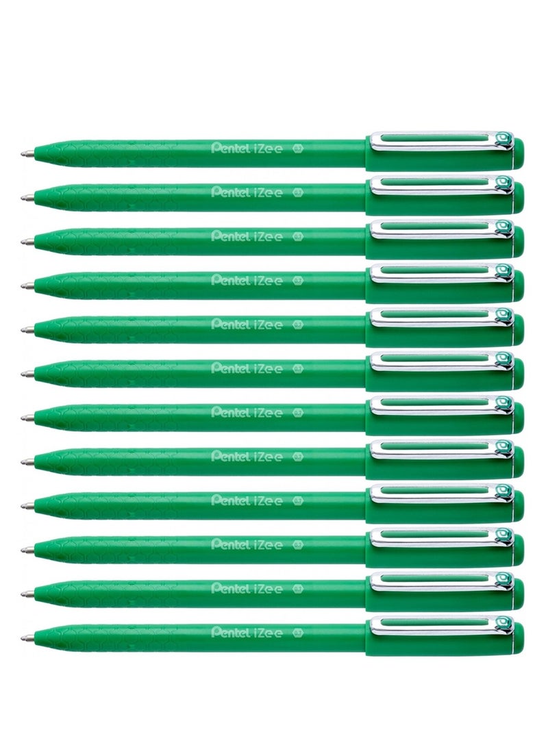 Pentel قلم حبر جاف إيزى 12 قطعة رأس 0.7 مم حبر أخضر - Image 1