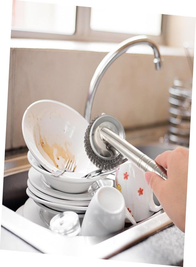 SANTALON 1 Piece Steel Ball Brush Dish Cleaner | Durable Wire Brush Wrapped Scouring Pad for Wok & Dish Cleaning | Metal Scouring Pad for Stubborn Stains | Dishwasher-Safe | Easy Grip Cup - Image 5