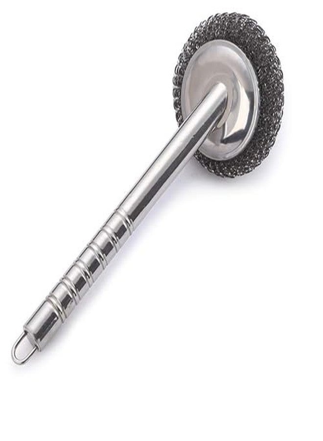 SANTALON 1 Piece Steel Ball Brush Dish Cleaner | Durable Wire Brush Wrapped Scouring Pad for Wok & Dish Cleaning | Metal Scouring Pad for Stubborn Stains | Dishwasher-Safe | Easy Grip Cup - Image 1