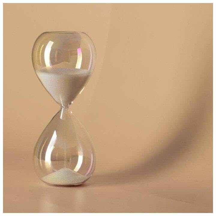 Glass Hourglass - Decorative Sand Timer for Home and Unique Gift with Random Sand Colors (model 1-12c)