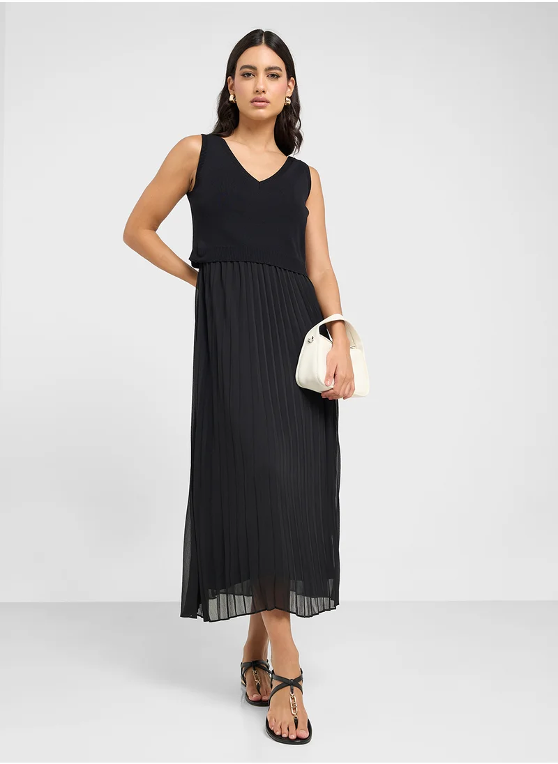 تيد بيكر Larnahh 1 Pleated Cami Dress With Knitted Tank