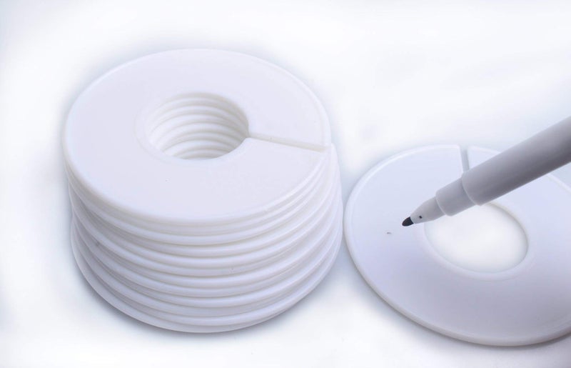 FindUWill 20 Pack Clothing Rack Size Dividers, Wardrobe Round Hangers Label Closet Dividers with 1 Piece Marker Pen for Clothes Organization(White, Blank) - Image 4