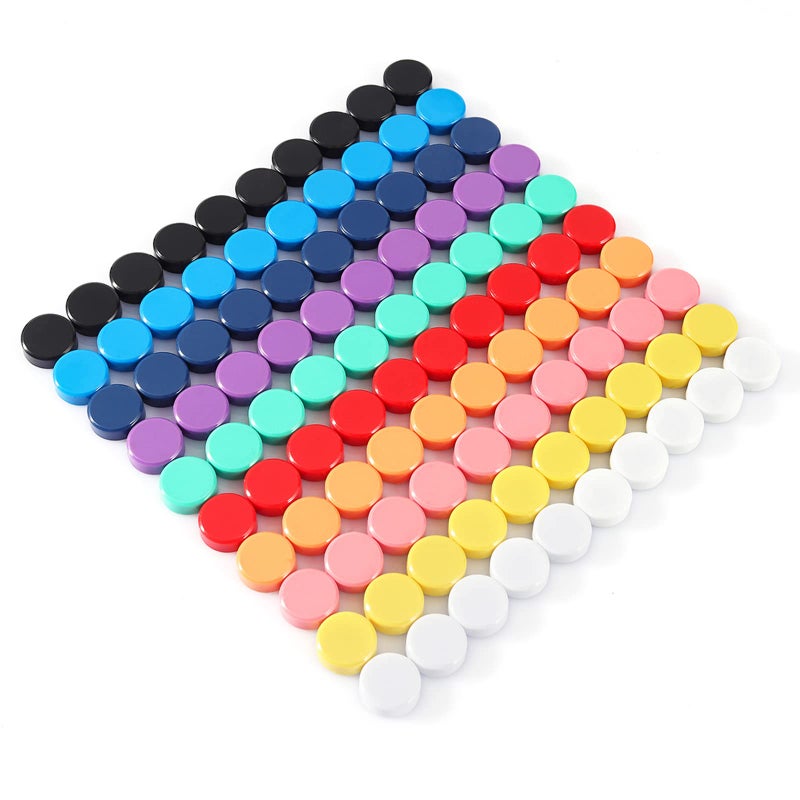 PYJLBX Fridge Magnet 80 Pack 10 Colors Refrigerator Magnets Colorful Locker MagnetsRound Cute Magnets Fridge Small Strong Magnets for Whiteboard Fridge Map Kitchen Office Classroom Assorted