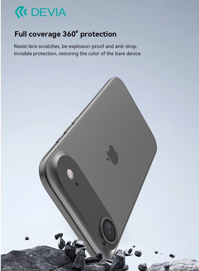 ديفيا واقي عدسة آيفون 17 آير فضي – زجاج مقوّى مع إطار تيتانيوم حماية فاخرة بتقنية AR مزدوجة ووضوح فائق 99% - Image 4