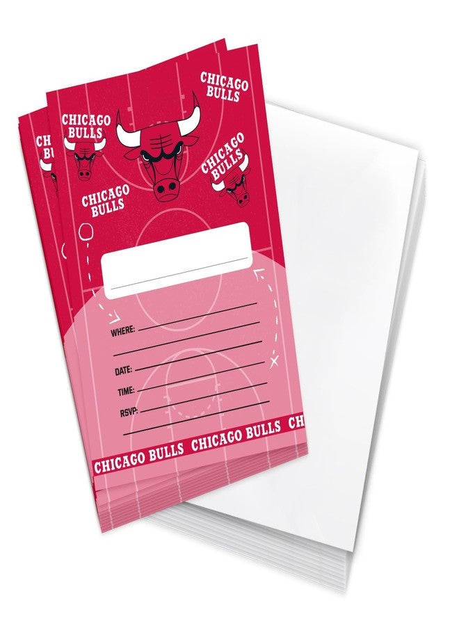 ديزرت كاكتوس دعوات عيد ميلاد مرخصة رسمياً من NBA بتصميم صبار الصحراء لفريق شيكاغو بولز، 10 بطاقات مع أظرف، مناسبة لحفلات الأولاد والبنات والأطفال (النمط أ) - Image 1
