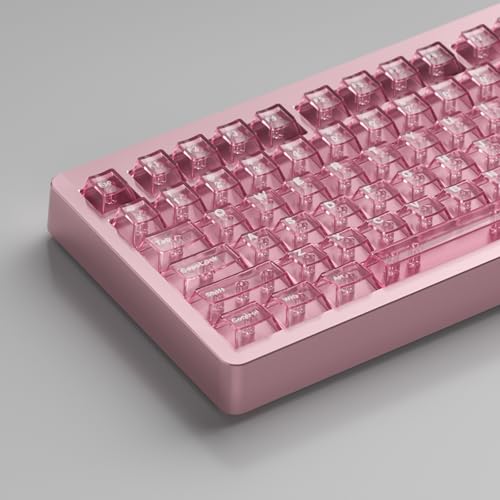 Sumgsn 114 Keys Transparent Keycaps PC Cherry Profile Pink Keycaps Set Fit for Cherry Mx Switches Mechanical Keyboard - Image 1