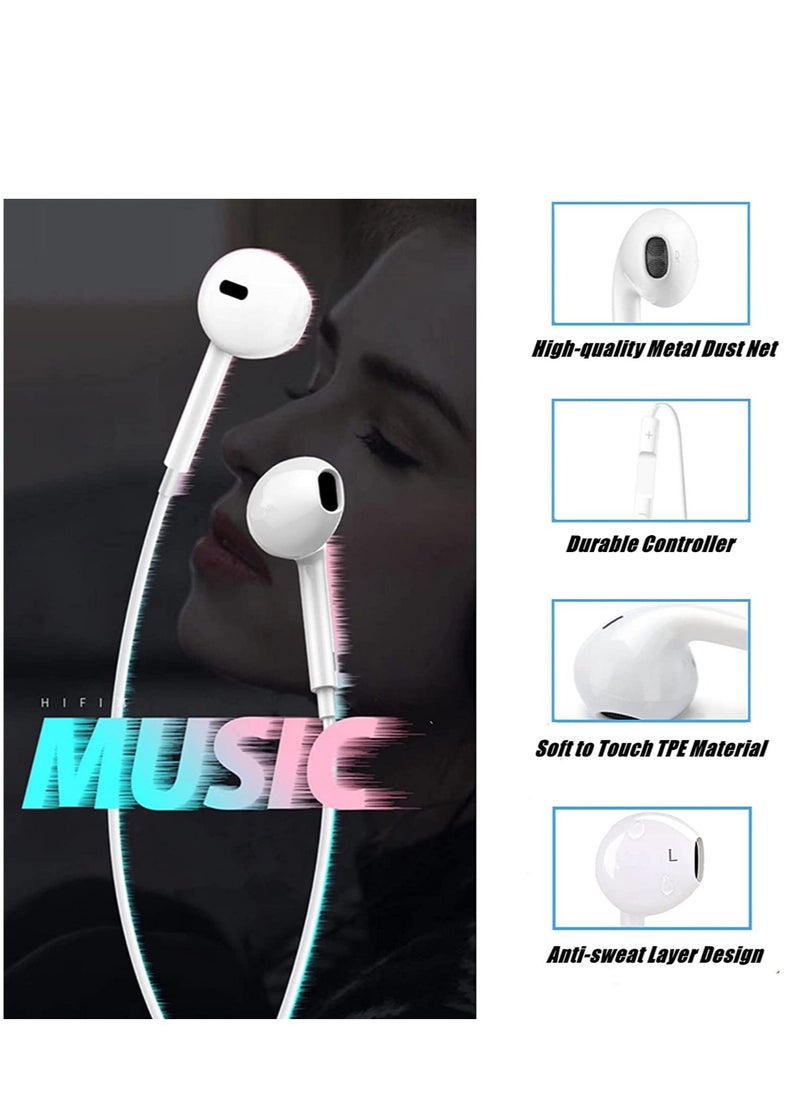 ELTRAZONE - iPhone Earbuds Headphones with Lightning Connector, [MFi Certified] Wired in-Ear Earphones with Microphone and Volume Control Compatible with iPhone 13/12/11 Pro Max/XS Max/X/8 Plus/7 - White - Image 1