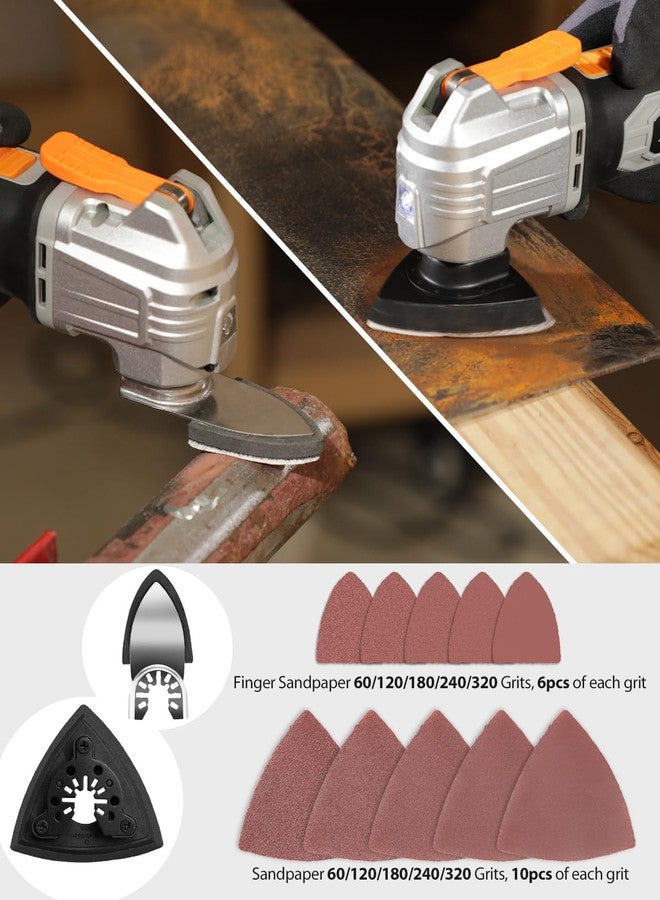 AVID POWER 112Pcs Oscillating Saw Blades Quick Release Oscillating Multitool Blades with Sandpapers Universal Oscillating Tool Accessories for Cutting Metal/Wood/Plastic, Compatible with Most Brands - Image 5
