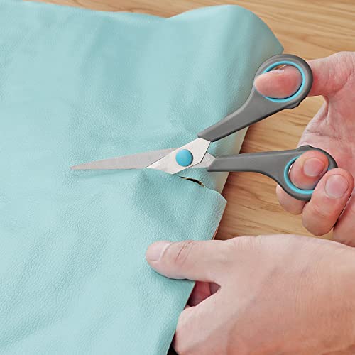 Asdirne 6.4" Scissors, Stainless Steel Blades, Soft Grip Handle, Suitable for Households,Offices and Schools, All Purpose, Blue/Grey - Image 3