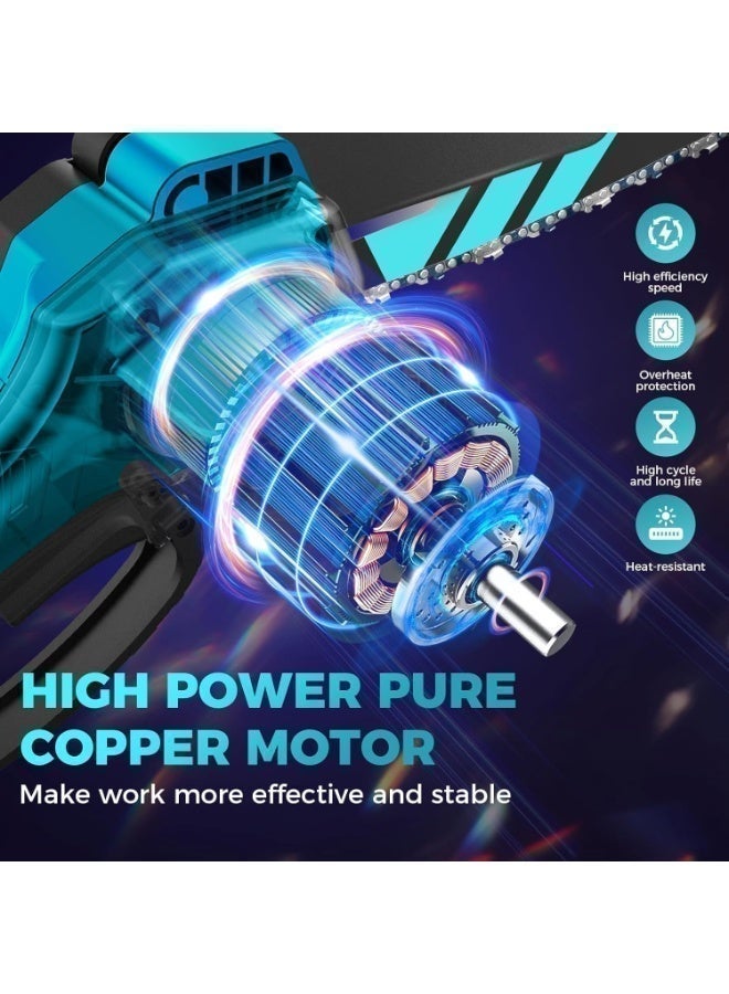 او تو او منشار AOTUO اللاسلكي الصغير مقاس 6 بوصات - مناسب للبستانيين. منشار يدوي قوي وقابل لإعادة الشحن، مزود بقفل أمان ونظام تزييت تلقائي. منشار كهربائي صغير يعمل بالبطارية، مناسب لقطع الأخشاب والأشجار. - Image 4