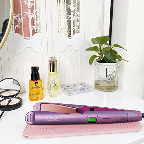 ANGENIL Heat Resistant Silicone Flat Iron Mat Pouch, For Travel Dual Voltage Curling Iron Wand, Hair Straightener, Automatic Wireless Curlers, Crimper Hair Iron, Styling Tools, Curling Brush For Women - Image 5