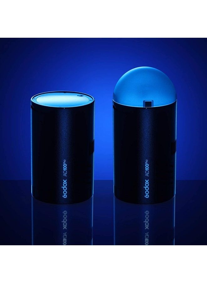 Godox AD100Pro 100Ws TTL 2.4G 1/8000 HSS Outdoor Flash Light, 2600mAh Battery 0.01-1.5s Recycling,with AK-R1 Round Head Accessories Kit, Three-Color Diffusers - Image 1