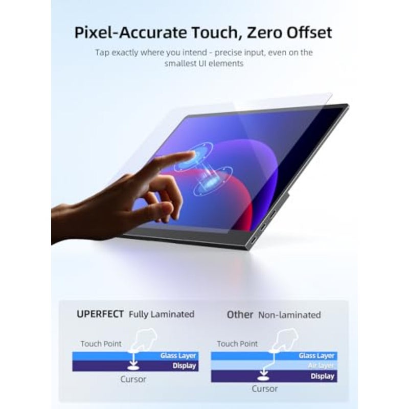 Touchscreen OLED Portable Monitor 3K 2880x1800 120Hz 0.1ms Response 500 Nits 120 DCI-P3 500000:1 Contrast Ultra-Slim Design for Laptop Mini PC Smartphone Game Consoles - Image 2