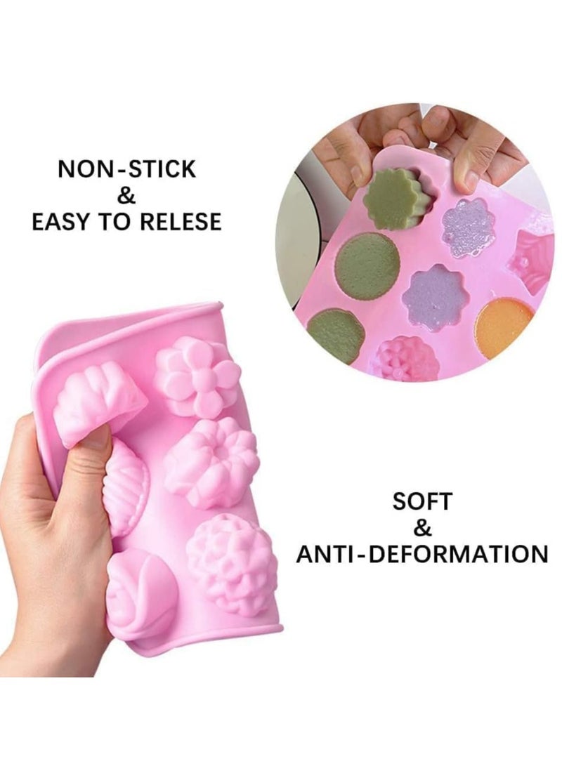 12-Cavity Silicone Flower Cake Molds Jelly Candy Making Molds Handmade DIY Chocolate Mold