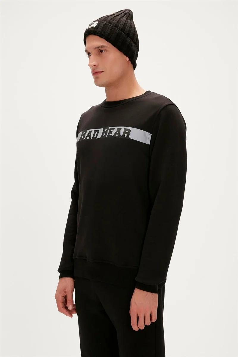 Bad Bear Reflect Bear Crewneck Black Men's Sweatshirt