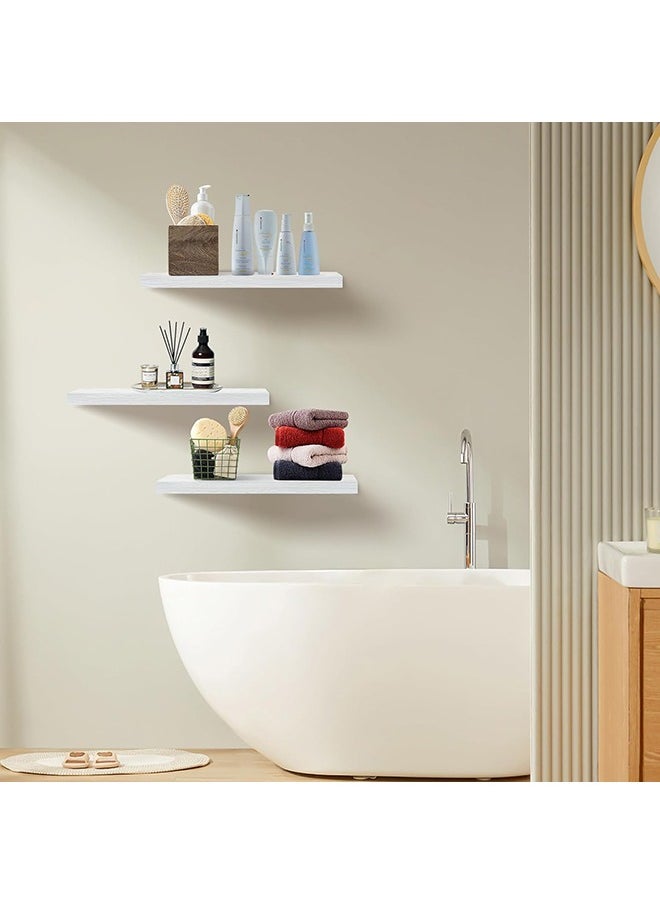 Arabest - 3-Piece Qiangtie Floating Shelve Set White Small Shelf(30x12x1.6).Medium Shelf(40x12x1.6).Big Shelf(50x12x1.6)centimeter - Image 1