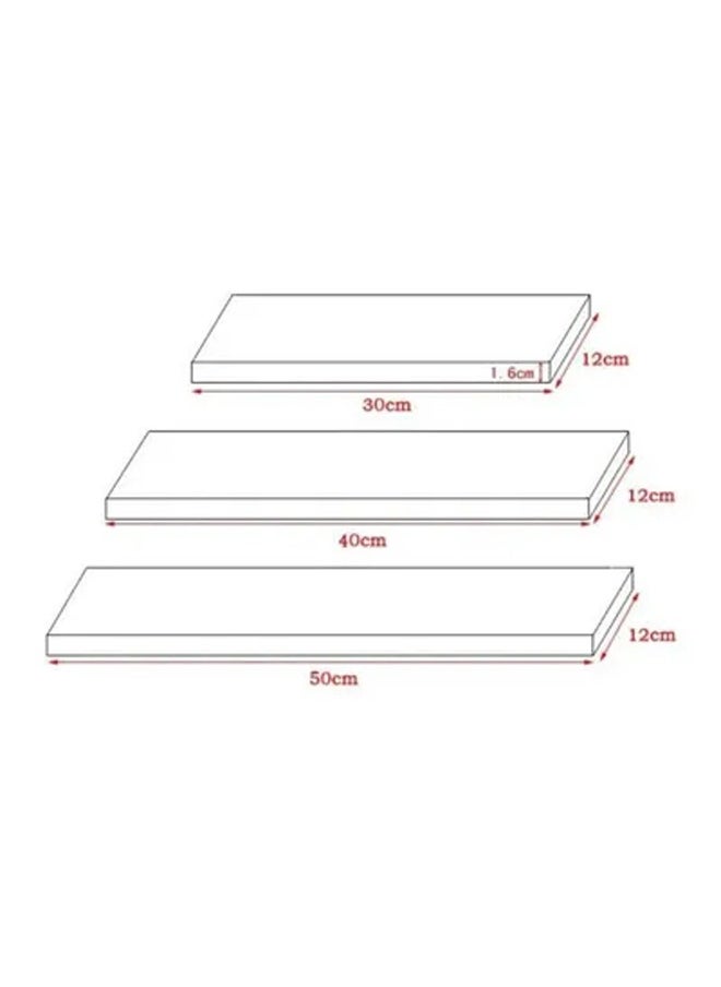 Arabest - 3-Piece Qiangtie Floating Shelve Set White Small Shelf(30x12x1.6).Medium Shelf(40x12x1.6).Big Shelf(50x12x1.6)centimeter - Image 1