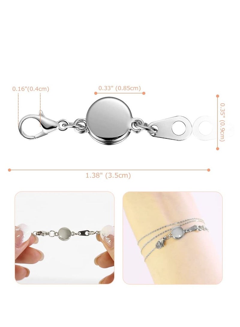 KASTWAVE 15 Pcs Locking Magnetic Jewelry Clasp for Women, Round Alloy Necklace Clasp Closures Bracelet Extender Ornaments Clip Converter for Jewelry DIY Making Trinkets Crafts - Image 2