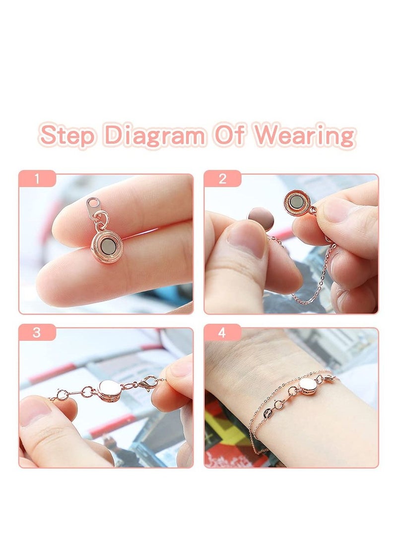 KASTWAVE 15 Pcs Locking Magnetic Jewelry Clasp for Women, Round Alloy Necklace Clasp Closures Bracelet Extender Ornaments Clip Converter for Jewelry DIY Making Trinkets Crafts - Image 5