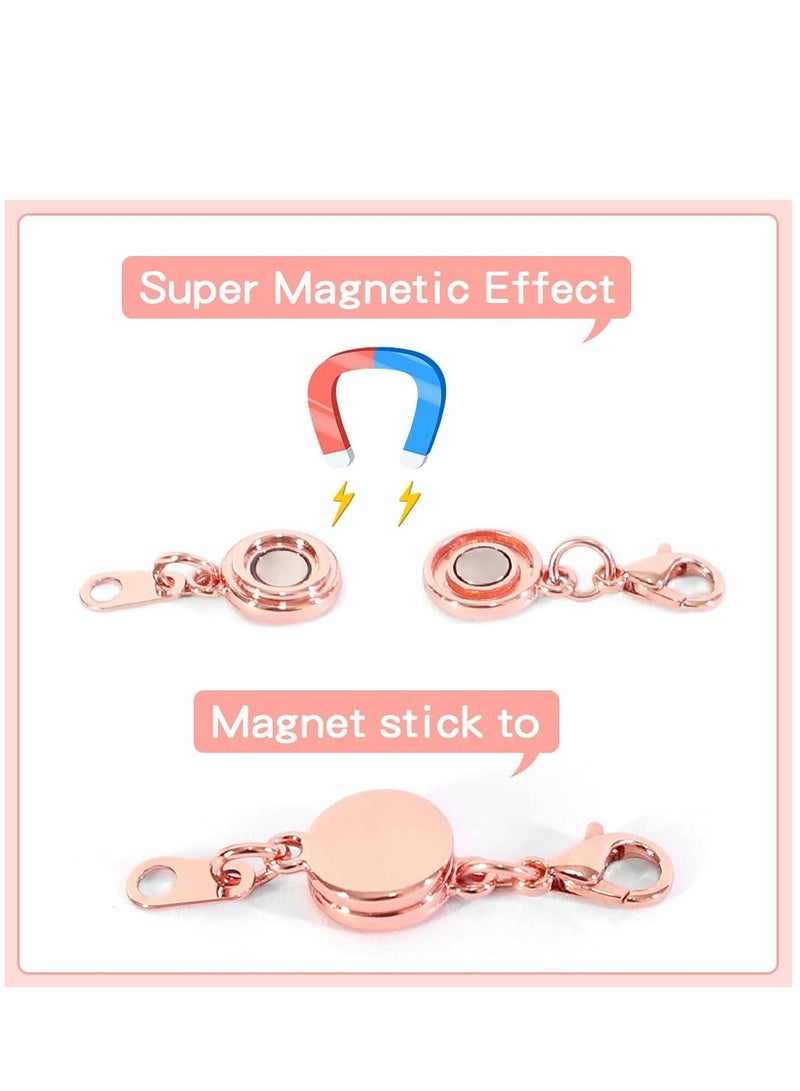 KASTWAVE 15 Pcs Locking Magnetic Jewelry Clasp for Women, Round Alloy Necklace Clasp Closures Bracelet Extender Ornaments Clip Converter for Jewelry DIY Making Trinkets Crafts - Image 3